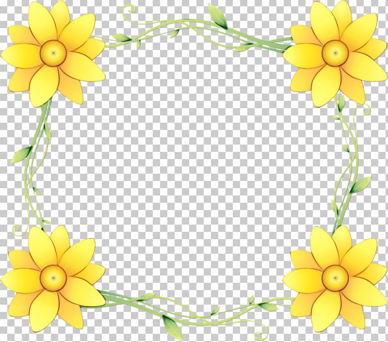 Yellow Flower Plant Petal PNG, Clipart, Flower, Foliage Vine Frame, Paint, Petal, Plant Free PNG Download