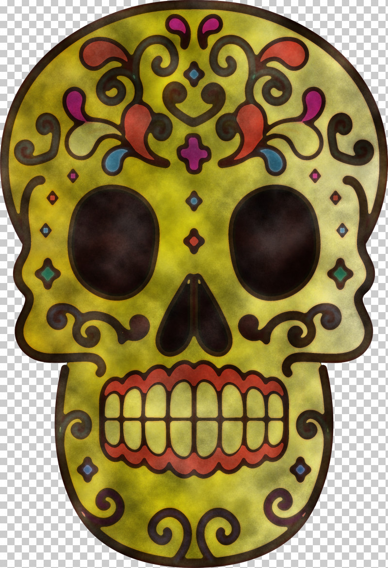 Day Of The Dead Día De Muertos Skull PNG, Clipart, D%c3%ada De Muertos, Day Of The Dead, Skull, Yellow Free PNG Download