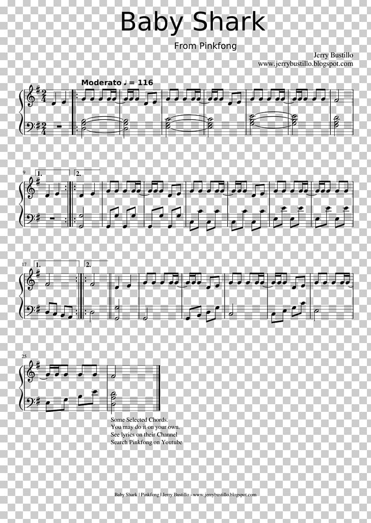 Sheet Music Baby Shark Chord Piano PNG, Clipart, Angle, Area, Baby, Baby Shark, Black And White Free PNG Download