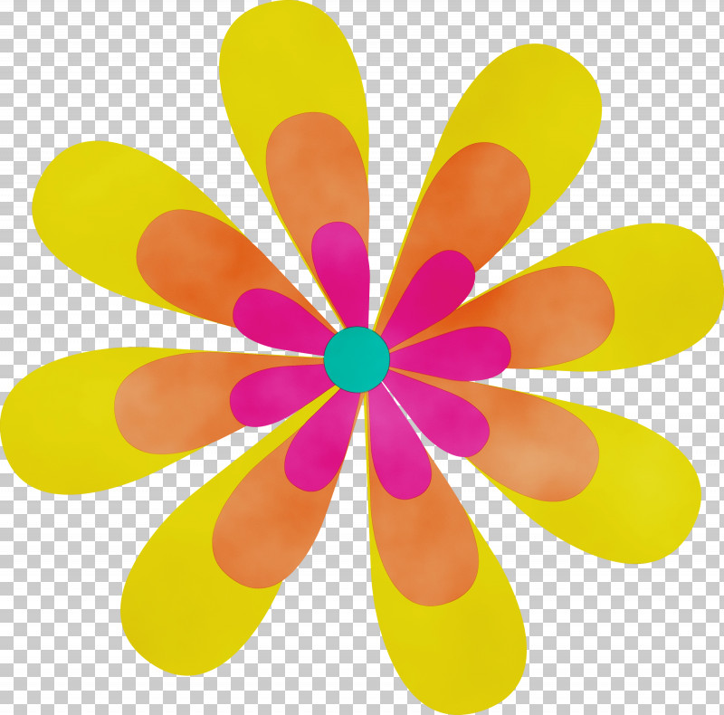 Petal Cut Flowers Yellow Symmetry Line PNG, Clipart, Cut Flowers, Flower, Line, Mexican Elements, Paint Free PNG Download