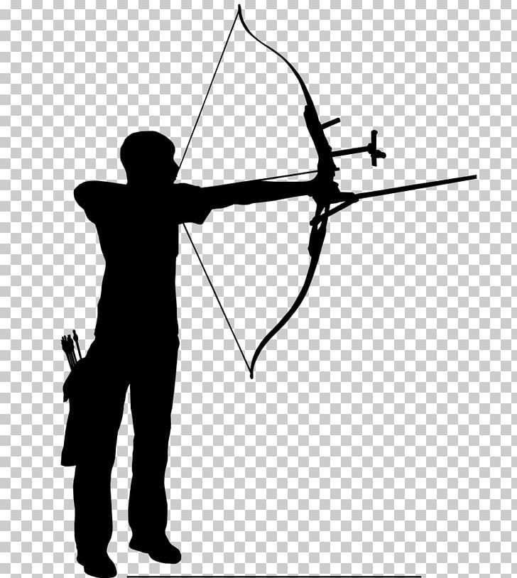 Bow And Arrow Archery Silhouette PNG, Clipart, Angle, Archery, Arm, Arrow, Black And White Free PNG Download