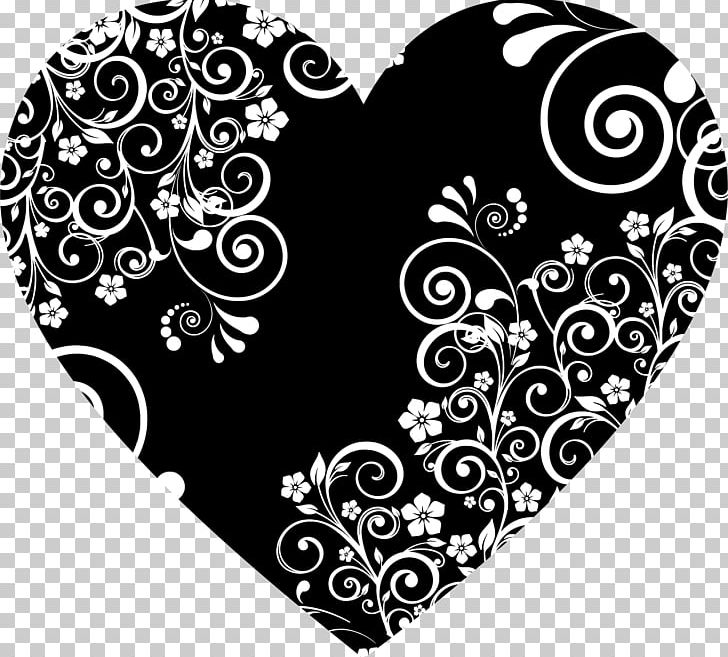 Heart Flower PNG, Clipart, Black, Black And White, Computer Icons, Decorative Arts, Floral Design Free PNG Download