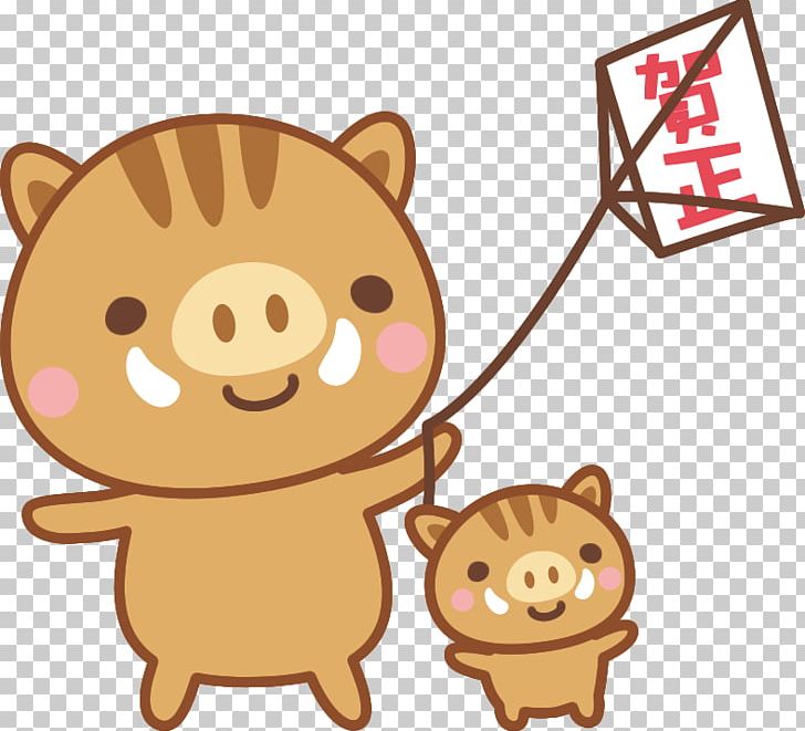 Wild Boar Pig Japanese New Year 0 New Year Card PNG, Clipart, 2019, Animals, Carnivoran, Catlike, Cat Like Mammal Free PNG Download