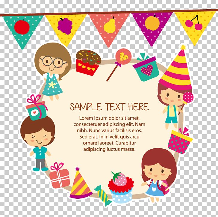 Child Birthday Greeting Card PNG, Clipart, Cartoon, Children, Children Frame, Childrens Clothing, Design Free PNG Download