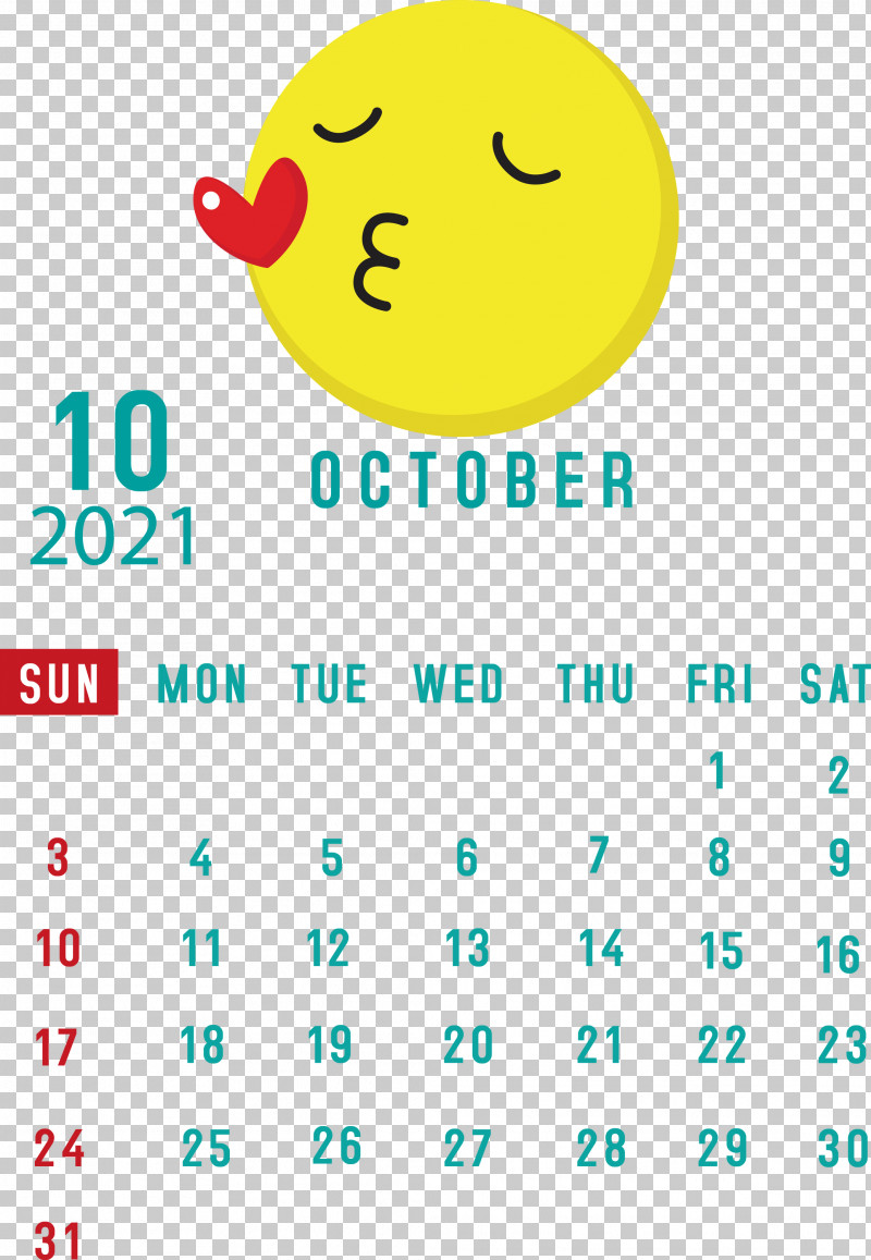 October 2021 Printable Calendar October 2021 Calendar PNG, Clipart, Android, Calendar System, Emoticon, Geometry, Happiness Free PNG Download