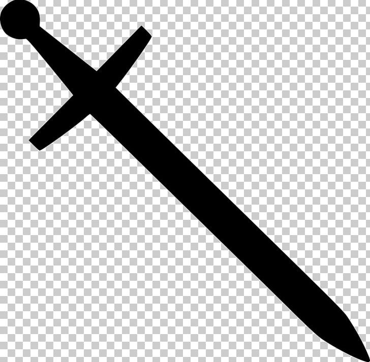 Sword Computer Icons Portable Network Graphics PNG, Clipart, Angle, Black And White, Cold Weapon, Computer Icons, Cross Free PNG Download