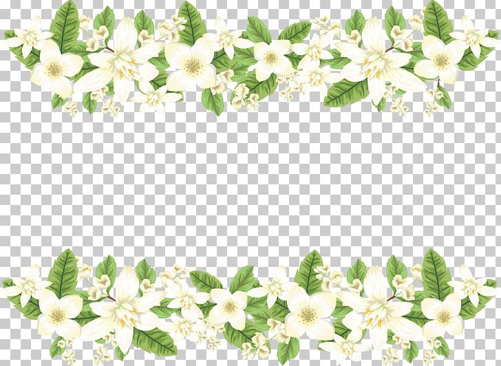 Romantic White Jasmine Border PNG, Clipart, Atmosphere, Blossom, Branch, Cut Flowers, Design Free PNG Download