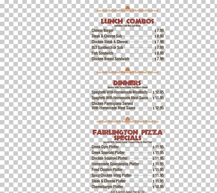 Document Menu Line Fairlington Pizza PNG, Clipart, Area, Brand, Document, Line, Menu Free PNG Download