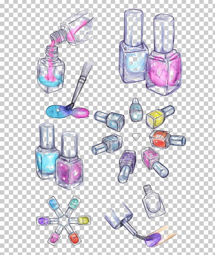 Bottles of nail polish sketch icon  Stock vector  Colourbox