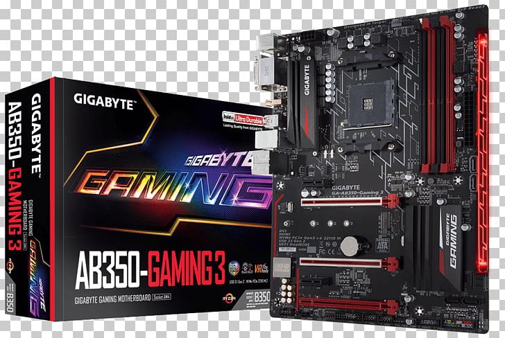 Socket AM4 Motherboard Gigabyte GA-AB350-Gaming 3 DDR4 SDRAM Ryzen PNG, Clipart, Advanced Micro Devices, Central Processing Unit, Computer Hardware, Electronic Device, Electronics Free PNG Download
