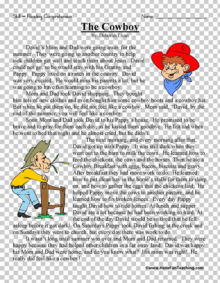Reading Comprehension Fifth Grade Third Grade Sixth Grade Short Story PNG, Clipart, Area, Art, Cowboy, Education, Educational Stage Free PNG Download