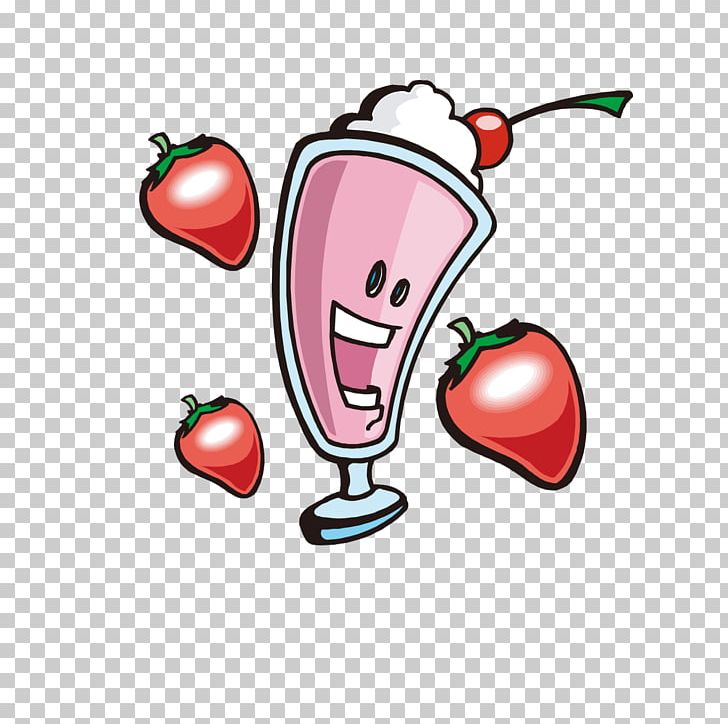 Strawberry Ice Cream Milkshake Smoothie PNG, Clipart, Art, Cartoon, Cream, Drink, Fictional Character Free PNG Download
