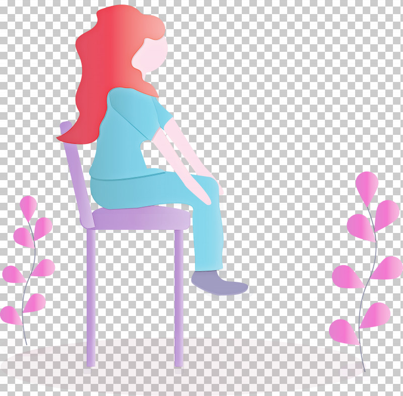 Modern Girl PNG, Clipart, Chair, Furniture, Modern Girl, Pink, Sitting Free PNG Download