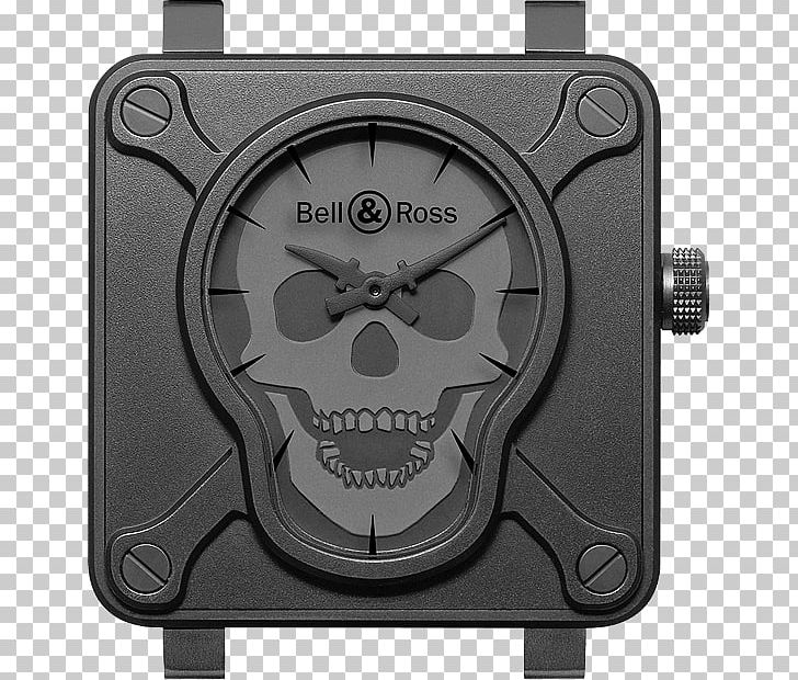 Bell & Ross Watchmaker Skull Clock PNG, Clipart, Accessories, Bell Ross, Black And White, Clock, Counterfeit Watch Free PNG Download