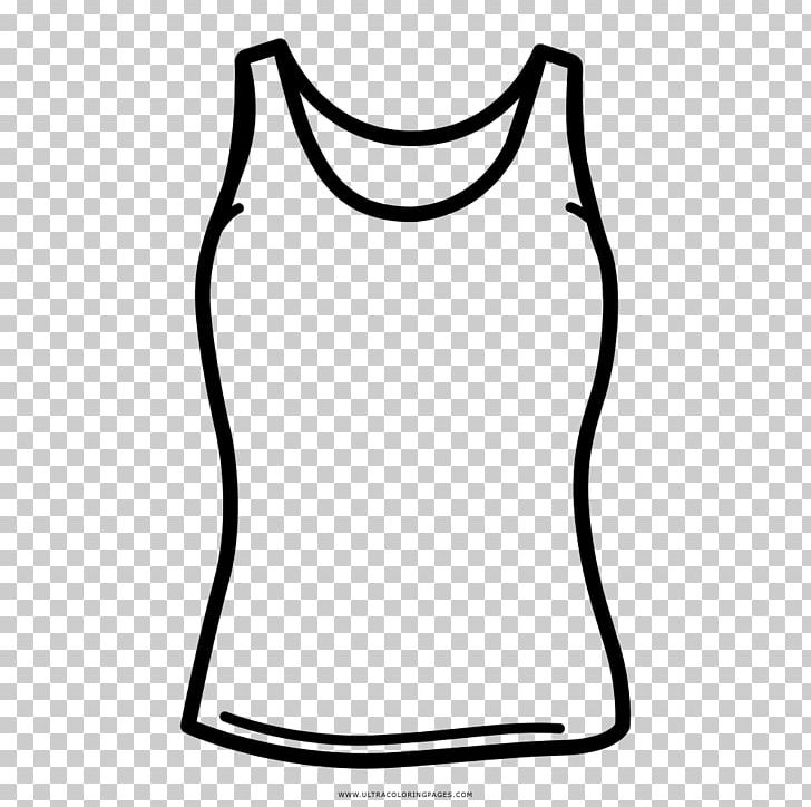 T-shirt Sleeveless Shirt Line Art Drawing PNG, Clipart, Active Tank, Area, Ausmalbild, Black, Black And White Free PNG Download
