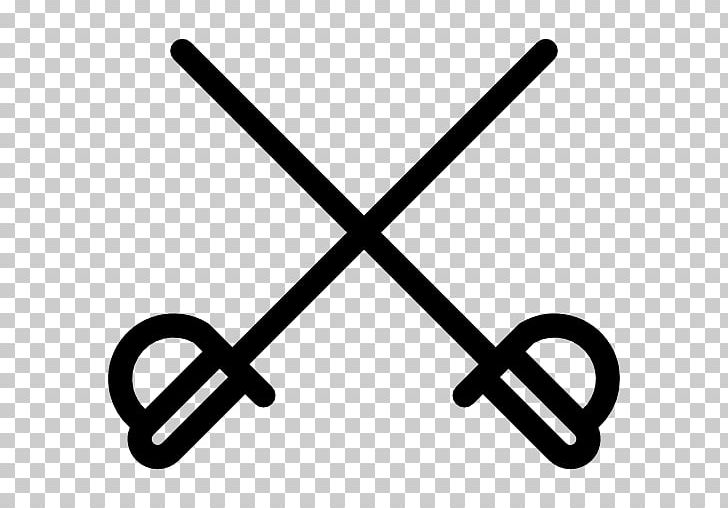 Fencing Sword Sport Computer Icons PNG, Clipart, Angle, Black And White, Computer Icons, Download, Epee Free PNG Download