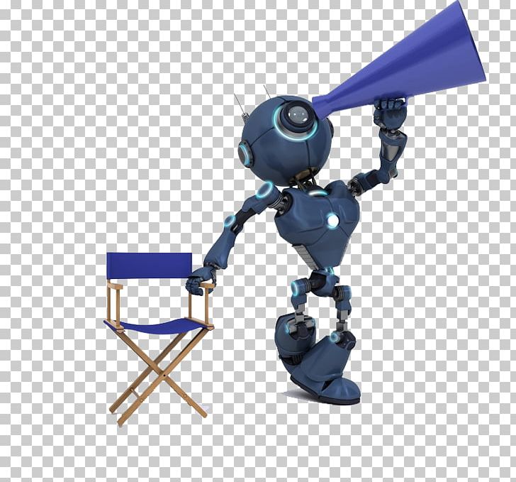 Stock Photography Film Director Megaphone Directors Chair PNG, Clipart, 3d Rendering, Angle, Black, Black Robot, Blue Free PNG Download