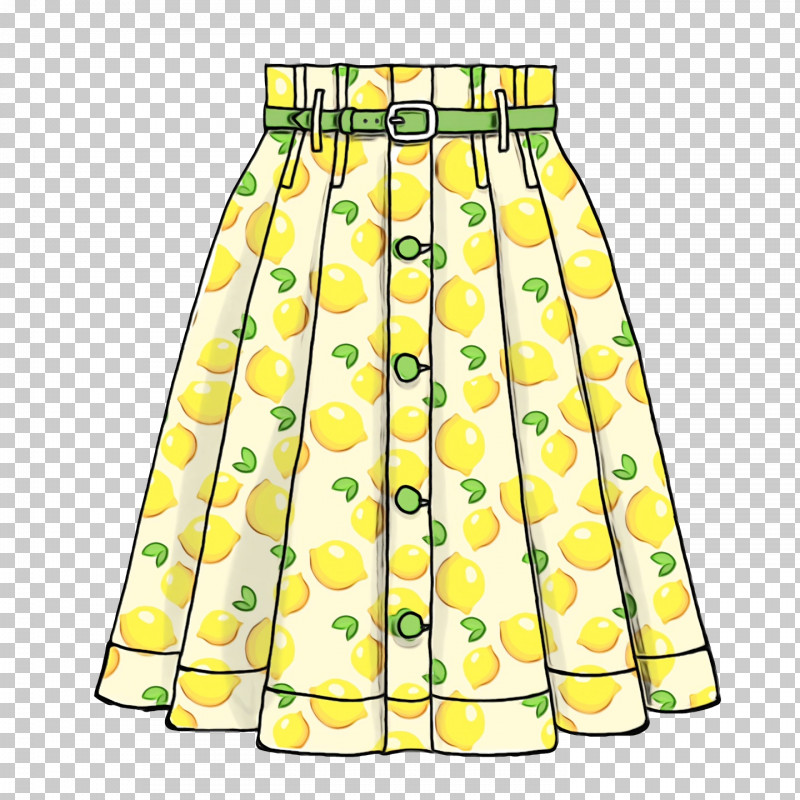 Shorts Yellow Skirt Dress Area PNG, Clipart, Area, Dress, Line, Paint, Shorts Free PNG Download