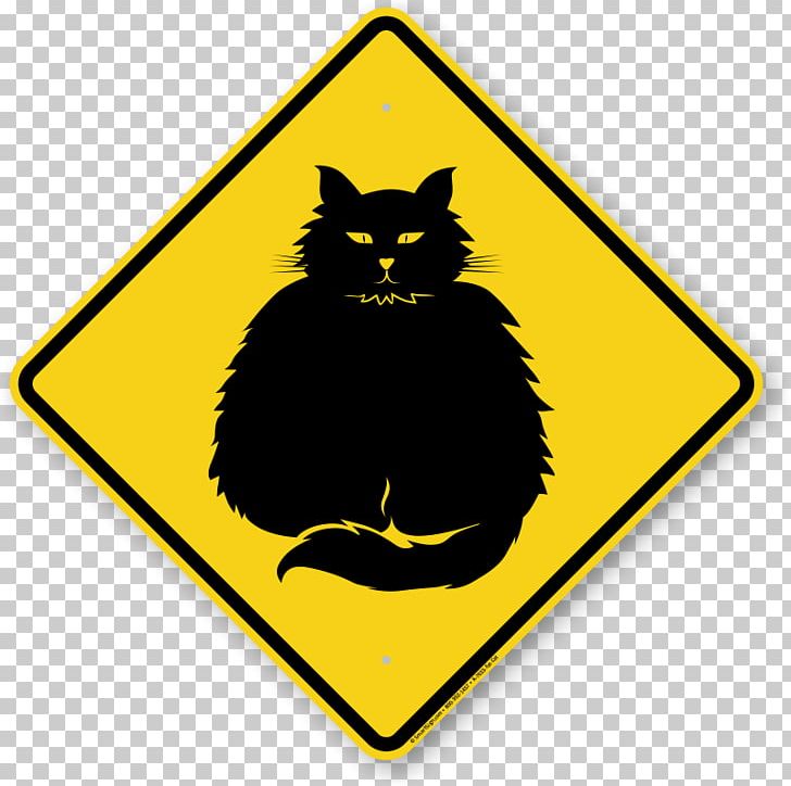 Traffic Sign Road Warning Sign PNG, Clipart, Black Cat, Carnivoran, Cat, Cat Like Mammal, Driving Free PNG Download
