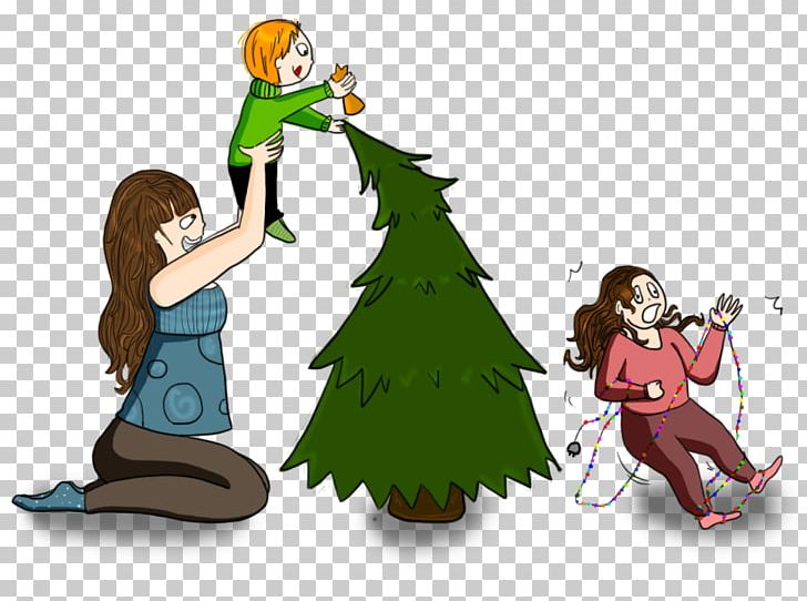 Christmas Tree Illustration Christmas Day Christmas Ornament PNG, Clipart, Art, Behavior, Cartoon, Character, Christmas Free PNG Download