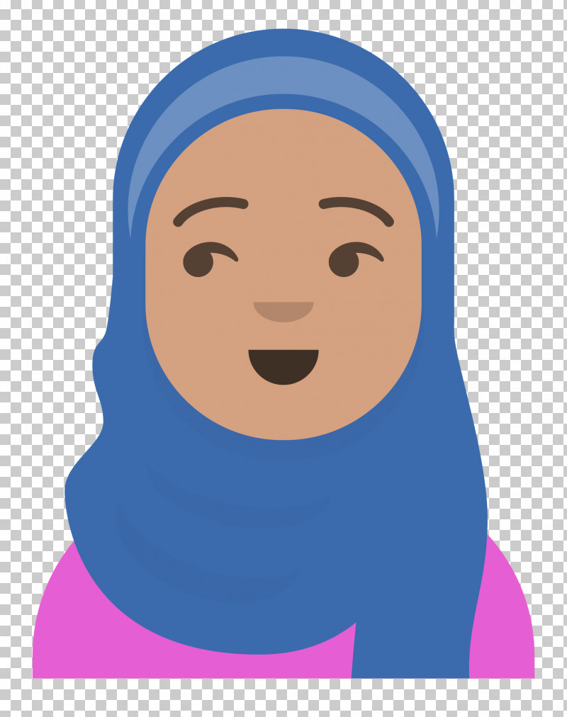 Hijab Avatar PNG, Clipart, Electric Blue M, Face, Facial Hair, Forehead, Smile Free PNG Download