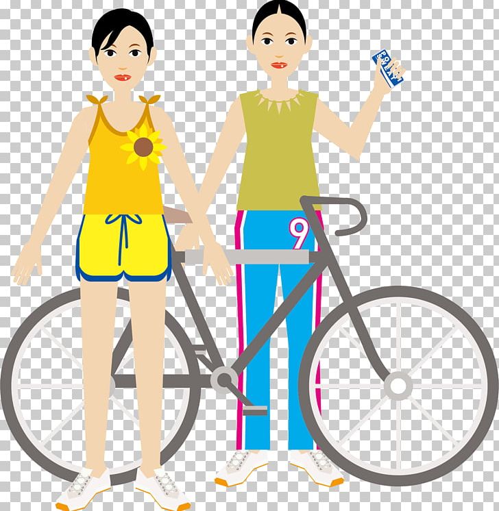 Bicycle Cartoon Cycling Illustration PNG, Clipart, Animation, Bicycle Accessory, Bicycle Frame, Girl, Home Decoration Free PNG Download