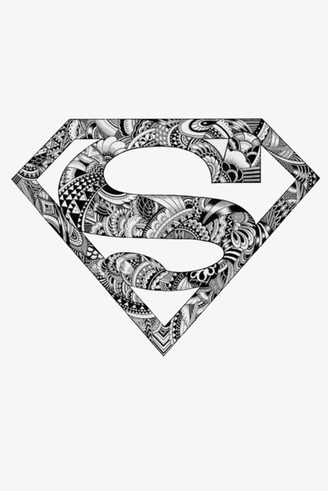 Superman Logo In Black And White Decorative Material PNG, Clipart, Black, Black And White, Black Clipart, Decoration, Decorative Clipart Free PNG Download