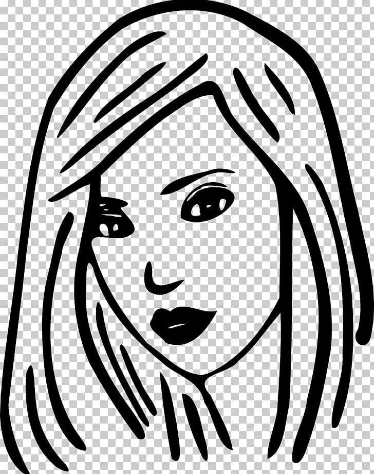 Woman Smiley Drawing PNG, Clipart, Artwork, Black, Black And White, Cartoon, Draw Girl Free PNG Download