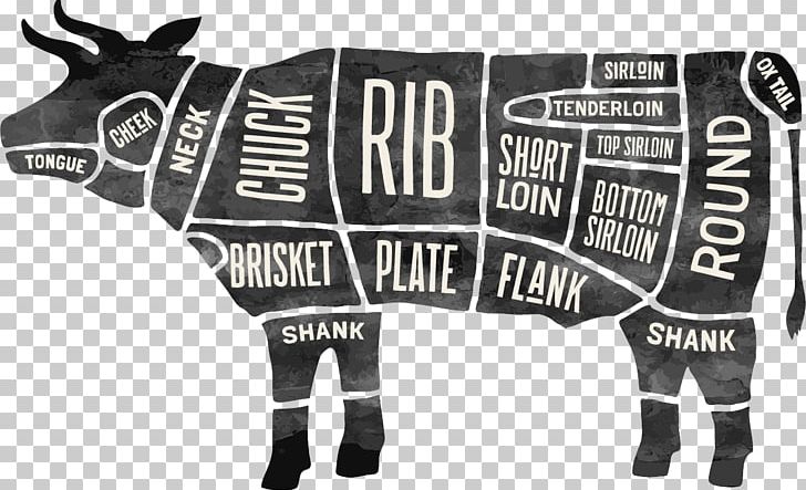 Beef Cattle Cut Of Beef Butcher Meat PNG, Clipart, Barbecue, Beef, Beef Cattle, Black And White, Boucherie Free PNG Download