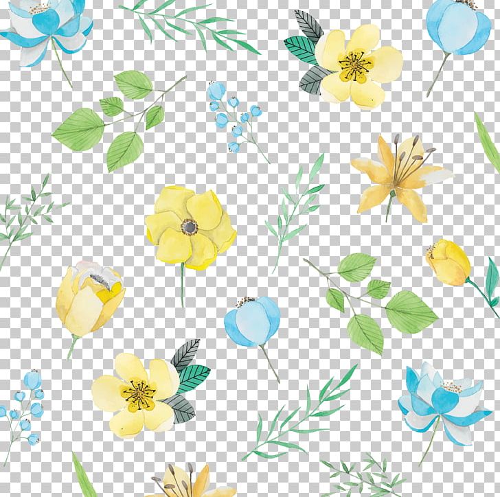 Watercolor Painting Flower Blue Pattern PNG, Clipart, Artwork, Blue, Branch, Color, Cut Flowers Free PNG Download