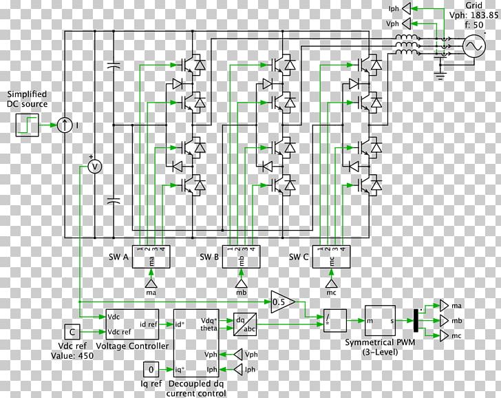Diagram Power Inverters Three-phase Electric Power Voltage Converter PLECS PNG, Clipart, Angle, Area, Cir, Electrical Switches, Engineering Free PNG Download