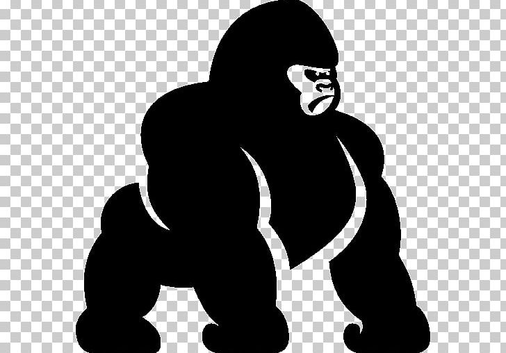 Gorilla Computer Icons PNG, Clipart, Animals, Black, Black And White, Clip Art, Computer Icons Free PNG Download
