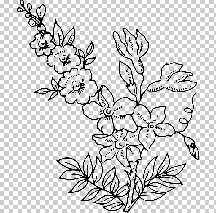 Flower Png Clipart Black And White Branch Bunga Mawar