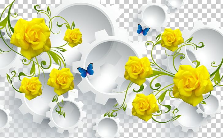 Painting Mural Poster Three-dimensional Space PNG, Clipart, Computer Wallpaper, Flower, Flower Arranging, Flowers, Handpainted Flowers Free PNG Download