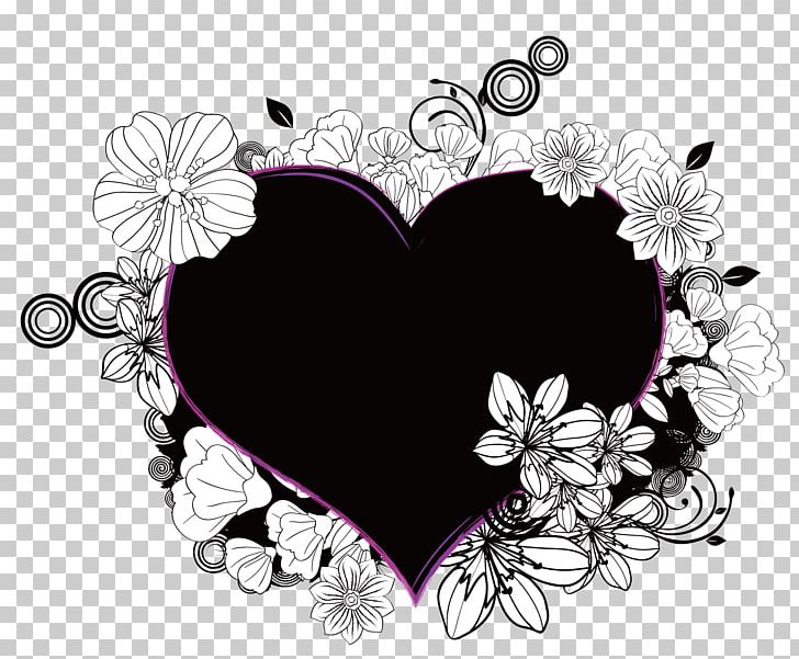 A Black Lace Heart PNG, Clipart, Black, Black And White, Butterfly, Cartoon, Circle Free PNG Download