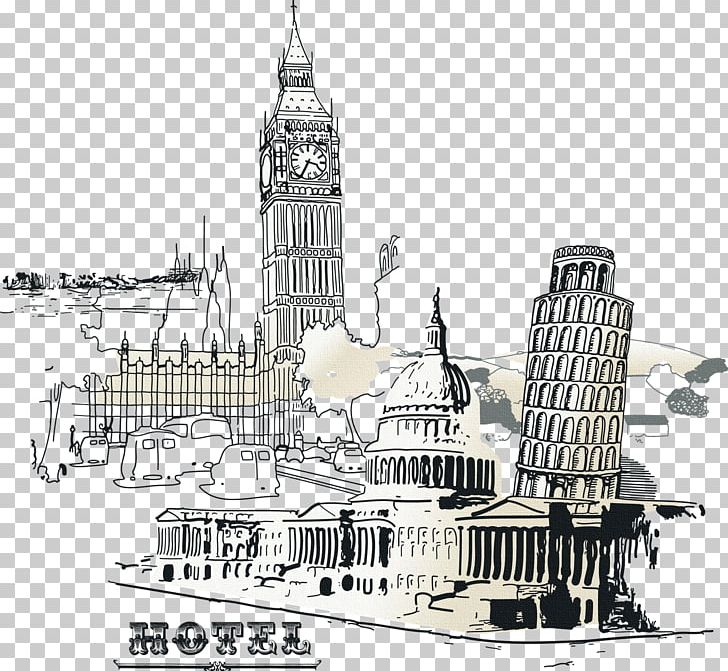 Leaning Tower Of Pisa Landmark Clock Tower Building PNG, Clipart, Antique, Architecture, Black And White, Building, Clock Tower Free PNG Download