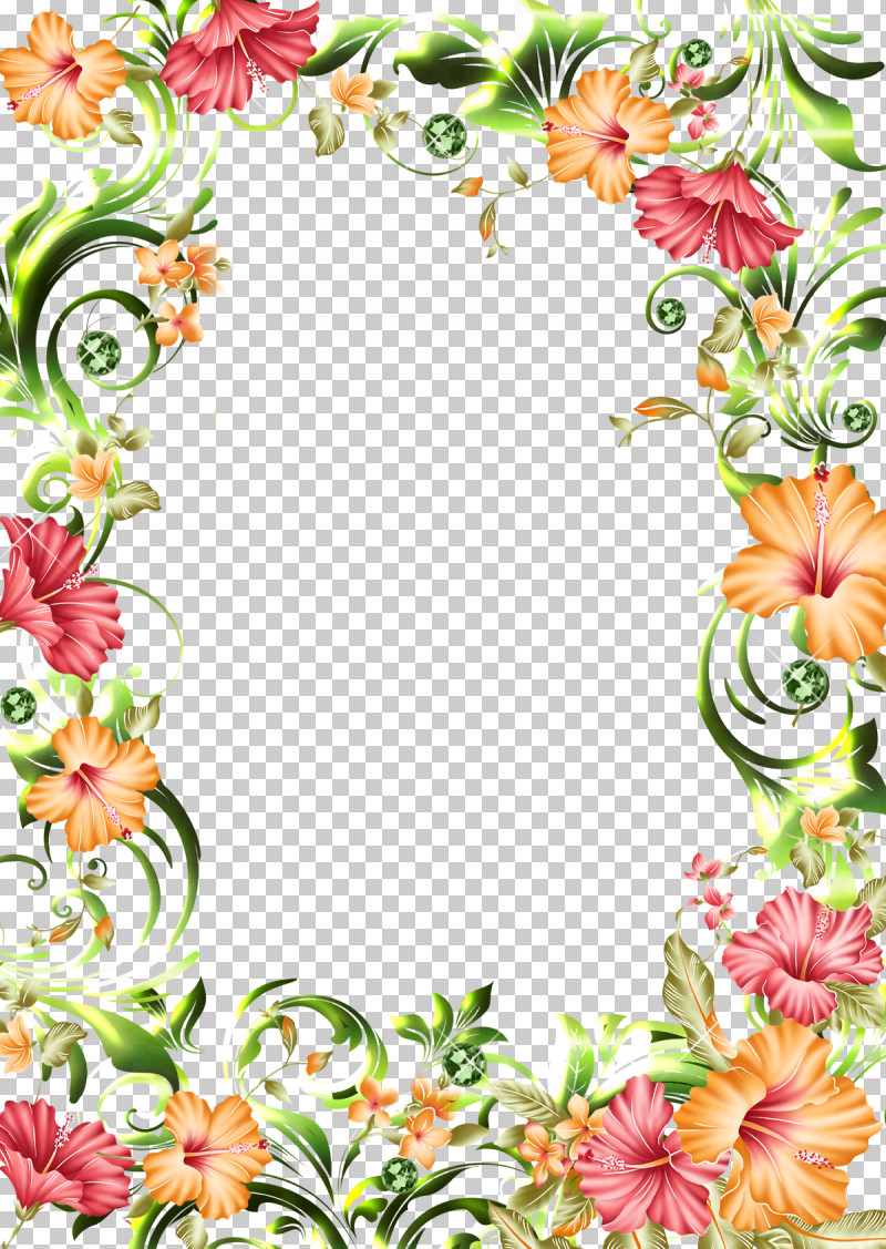 Hibiscus Frame Flower Frame PNG, Clipart, Floral Design, Flower, Flower Frame, Hibiscus Frame, Interior Design Free PNG Download