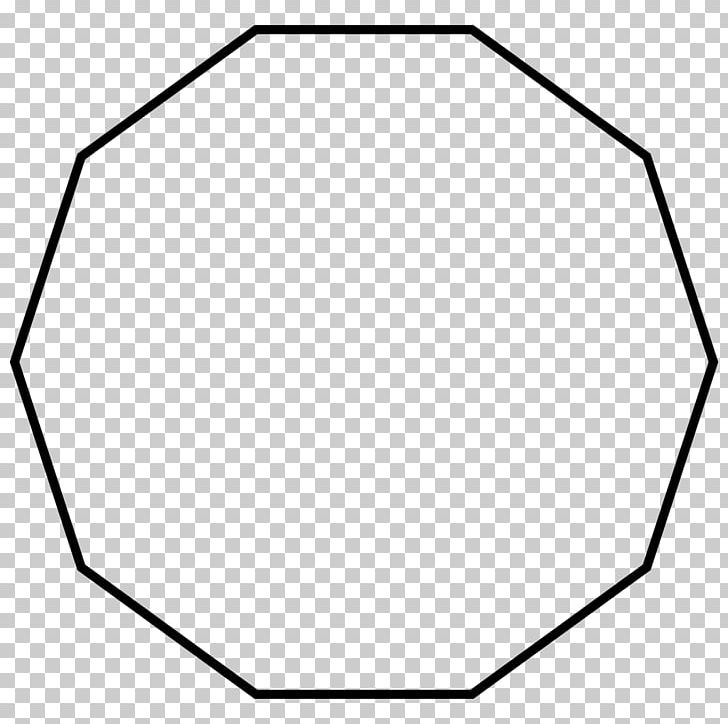 Decagon Regular Polygon Geometry Internal Angle PNG, Clipart, Angle, Area, Black, Black And White, Circle Free PNG Download