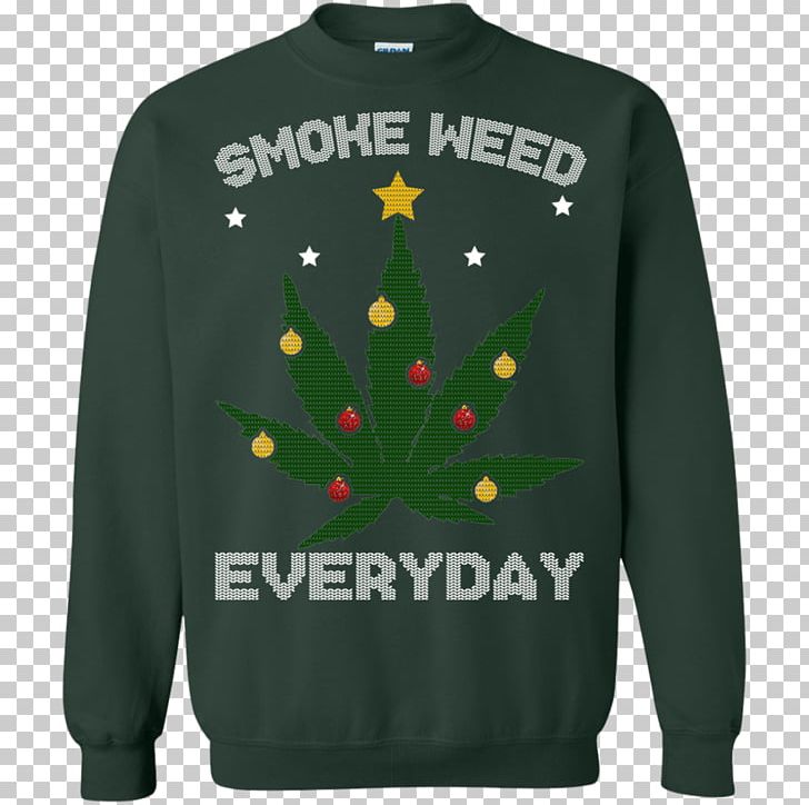 Hoodie T-shirt Christmas Jumper Sweater Cannabis Smoking PNG, Clipart, Active Shirt, Bluza, Brand, Cannabis, Cannabis Smoking Free PNG Download