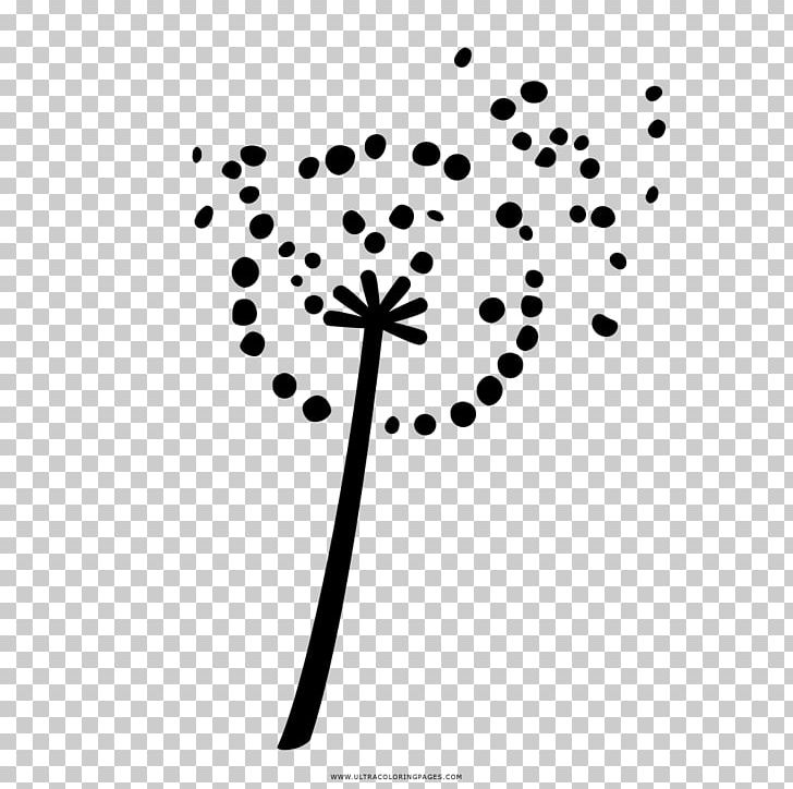 Coloring Book Drawing Common Dandelion Black And White PNG, Clipart, Black And White, Branch, Circle, Coloring Book, Common Dandelion Free PNG Download