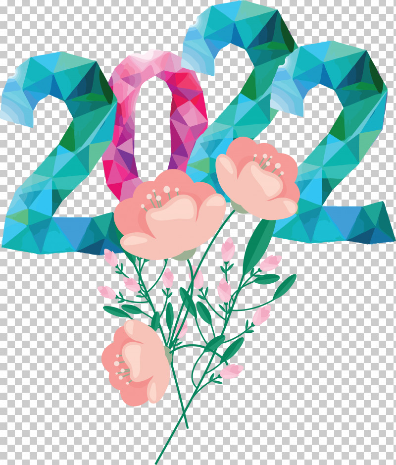 Happy New Year 2022 Text Flower Sign PNG, Clipart, Calendar System, Confetti, New Year, Royaltyfree Free PNG Download