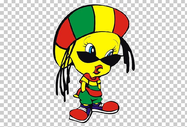 Tweety Rastafari Reggae Looney Tunes Cartoon PNG, Clipart, Area, Art, Artwork, Bob Marley, Cartoon Free PNG Download