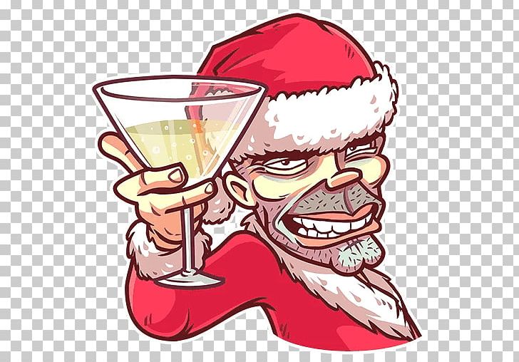 Sticker Telegram Bad Santa VK PNG, Clipart, Art, Bad Santa, Character, Drink, Drinkware Free PNG Download