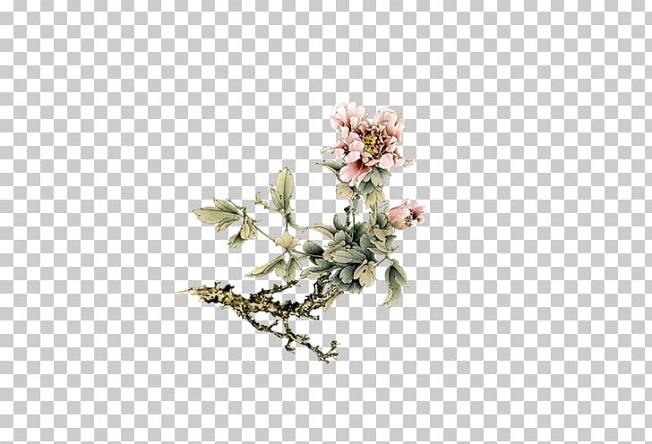 Gongbi Ink Wash Painting Chinese Painting Watercolor Painting PNG, Clipart, Blossom, Boutique Painting Peony, Branch, Encapsulated Postscript, Flora Free PNG Download