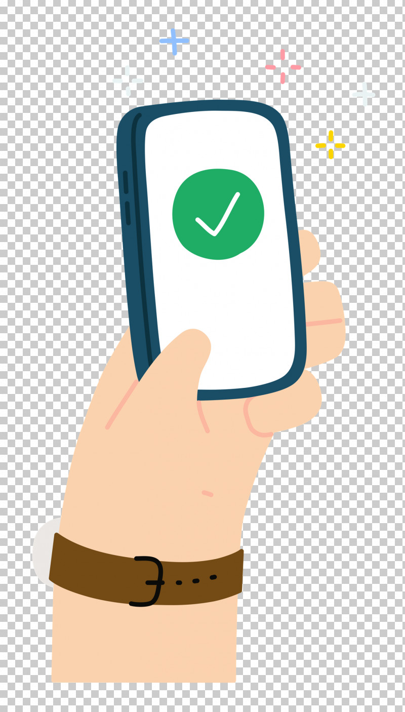 Phone Checkmark Hand PNG, Clipart, Behavior, Cartoon, Checkmark, Hand, Hm Free PNG Download