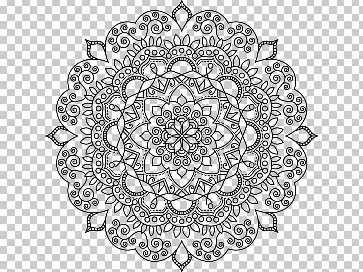 Mandala Coloring Pages Mehndi Coloring Book Pattern PNG, Clipart, Area, Black And White, Black On White, Circle, Doily Free PNG Download