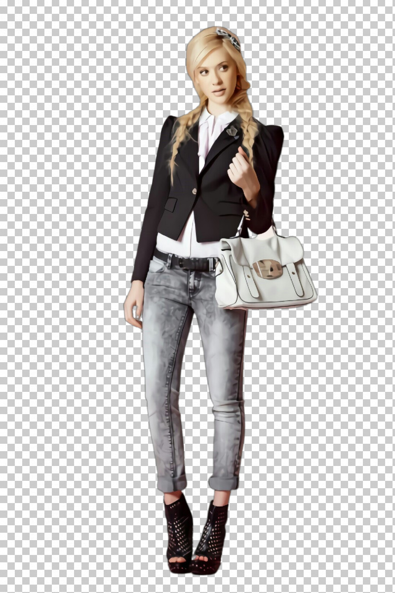 Clothing White Jeans Shoulder Footwear PNG, Clipart, Bag, Blazer, Clothing, Footwear, Jacket Free PNG Download