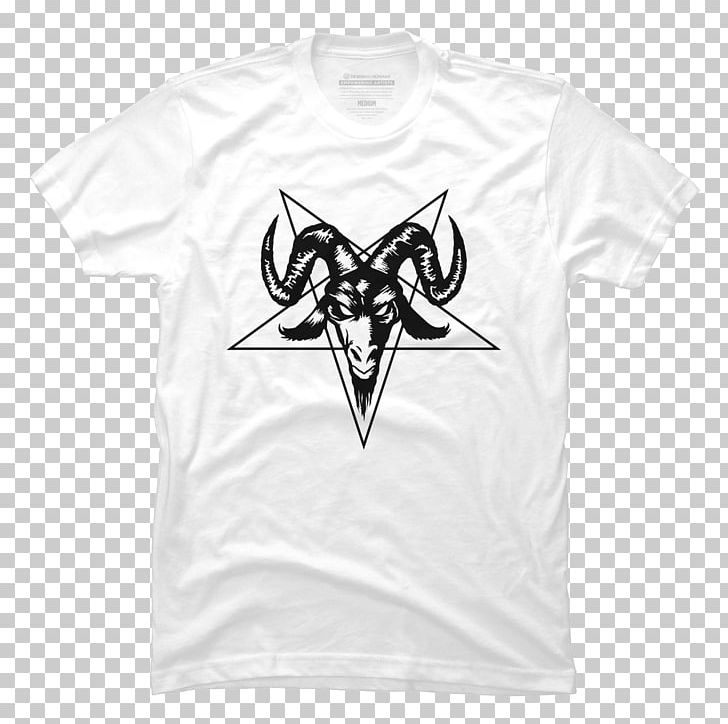 T-shirt Baphomet Satanism Lucifer PNG, Clipart, Active Shirt, Angle, Baphomet, Black, Black And White Free PNG Download