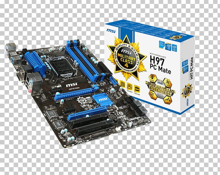 Intel LGA 1150 MSI Z97 PC Mate Motherboard ATX PNG, Clipart, Atx, Computer, Computer Hardware, Electronic Device, Intel Free PNG Download