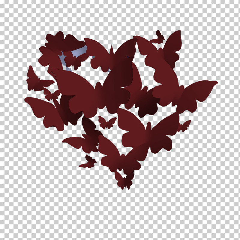Leaf Red Heart Plant Butterfly PNG, Clipart, Butterfly, Flower, Heart, Leaf, Plant Free PNG Download